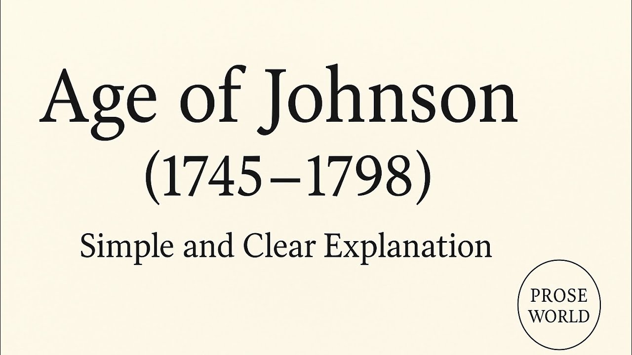 Age of Johnson in English literature in Urdu /Hindi |18th century literature in Urdu / Hindi