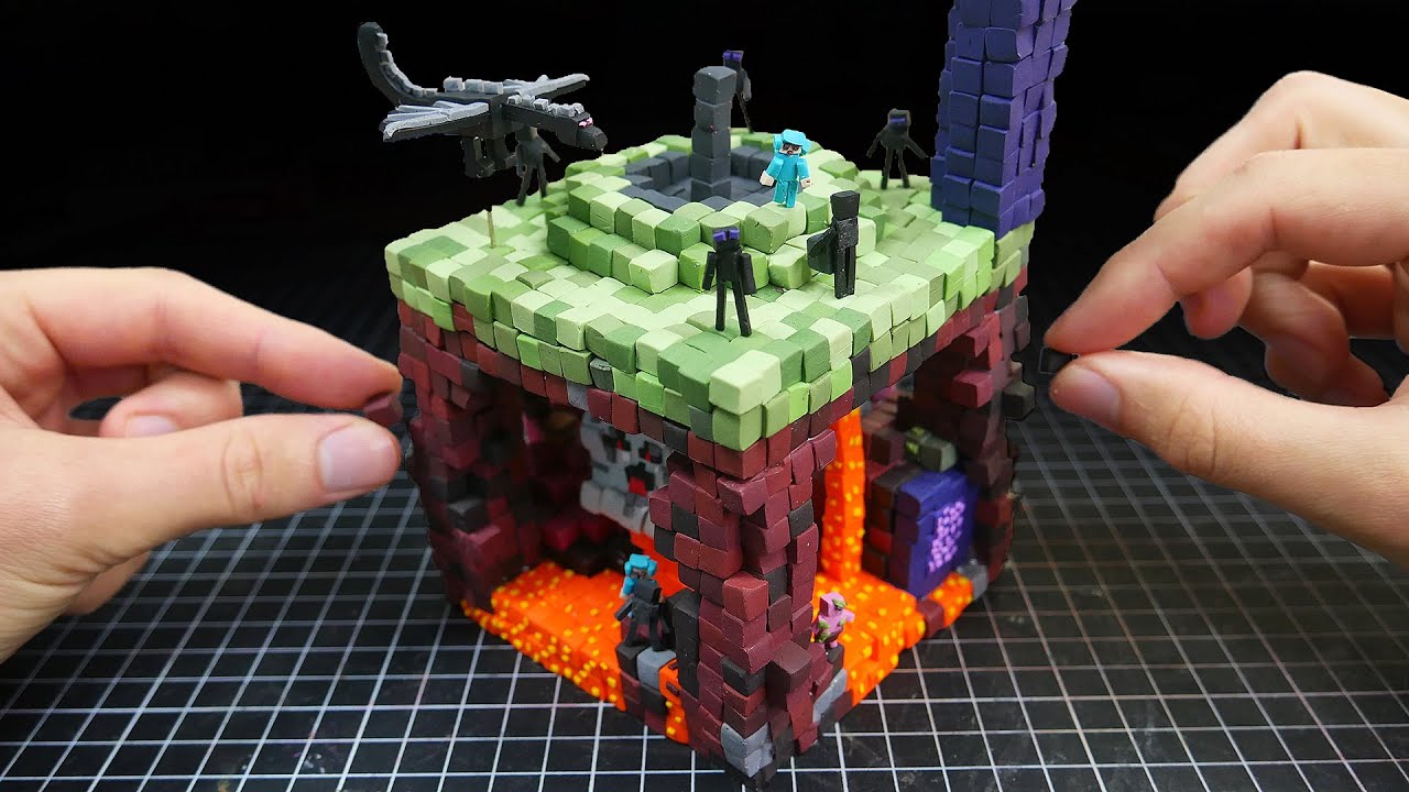 Making NETHER & END Minecraft Miniature in Polymer Clay