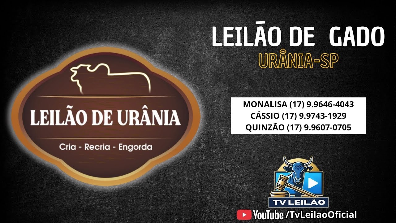 LEILÃO DE URÂNIA AO VIVO - URÂNIA - SP | LEILÃO DE GADO |18/03/2026
