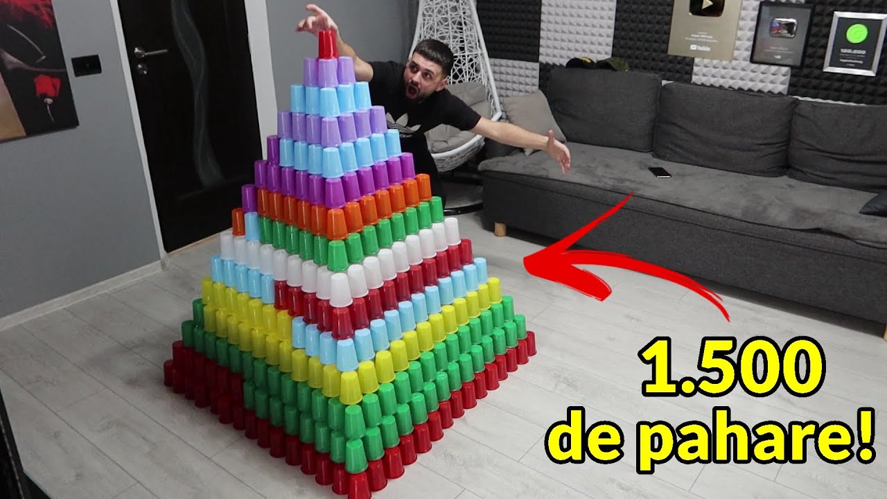 PIRAMIDĂ DIN 1.500 de PAHARE *Tik Tok CHALLENGE*