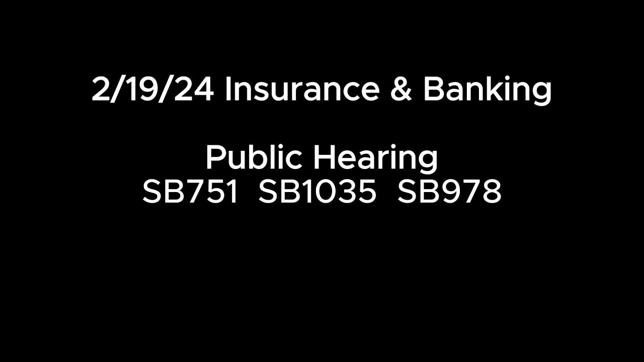2/19/24 Insurance & Banking PH: SB751 SB1035 SB978
