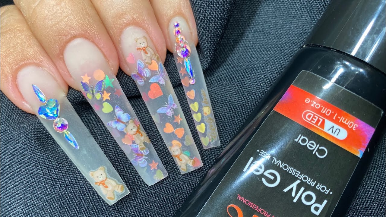 Tienes Dudas Sobre Trabajar Poly-Gel? Este diseño te animará/ Uñas Poly Gel XXXL