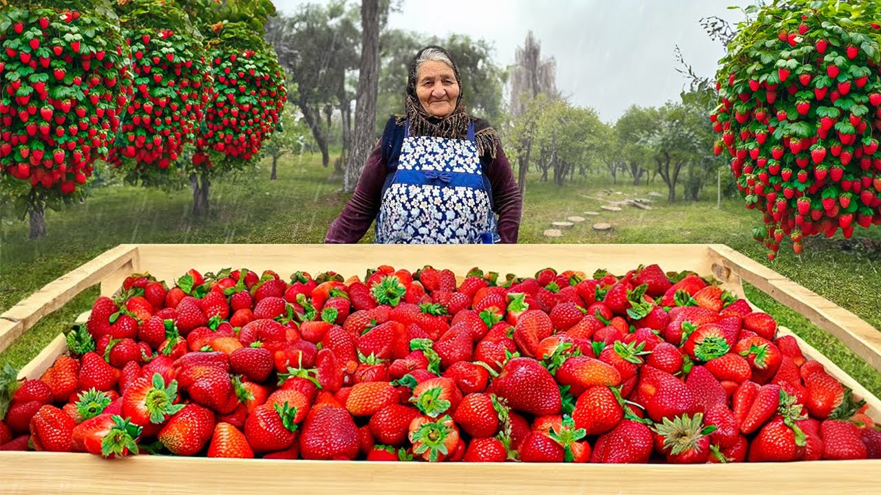 Собранная Органическая Клубника! Варим Варенье, Торт и Напитки в Далекой Деревне!