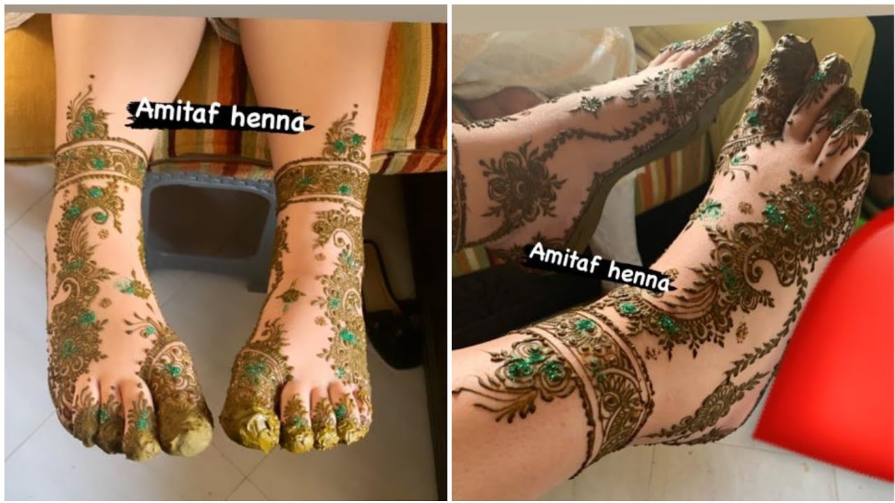 beautiful henna india for feet نقش هندي عامر للقدمين