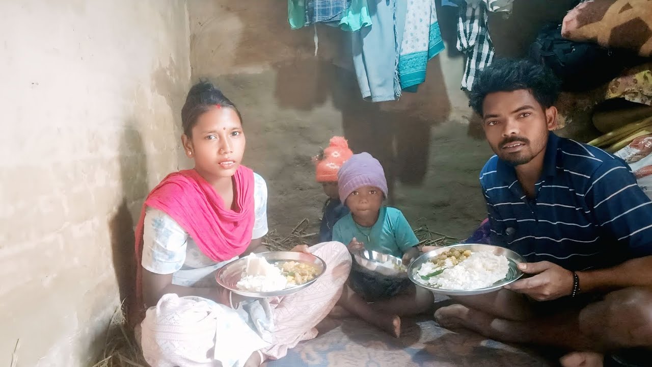 Today's eating | Rice with unique Village vegetables Dinner Food | jh eating show 