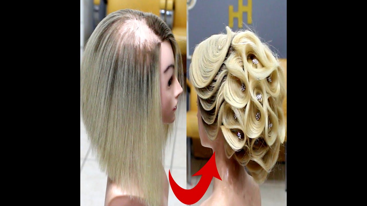 How to make a short hair bun using additional hair. Ek saç kullanarak kısa saç topuzu nasıl yapılır