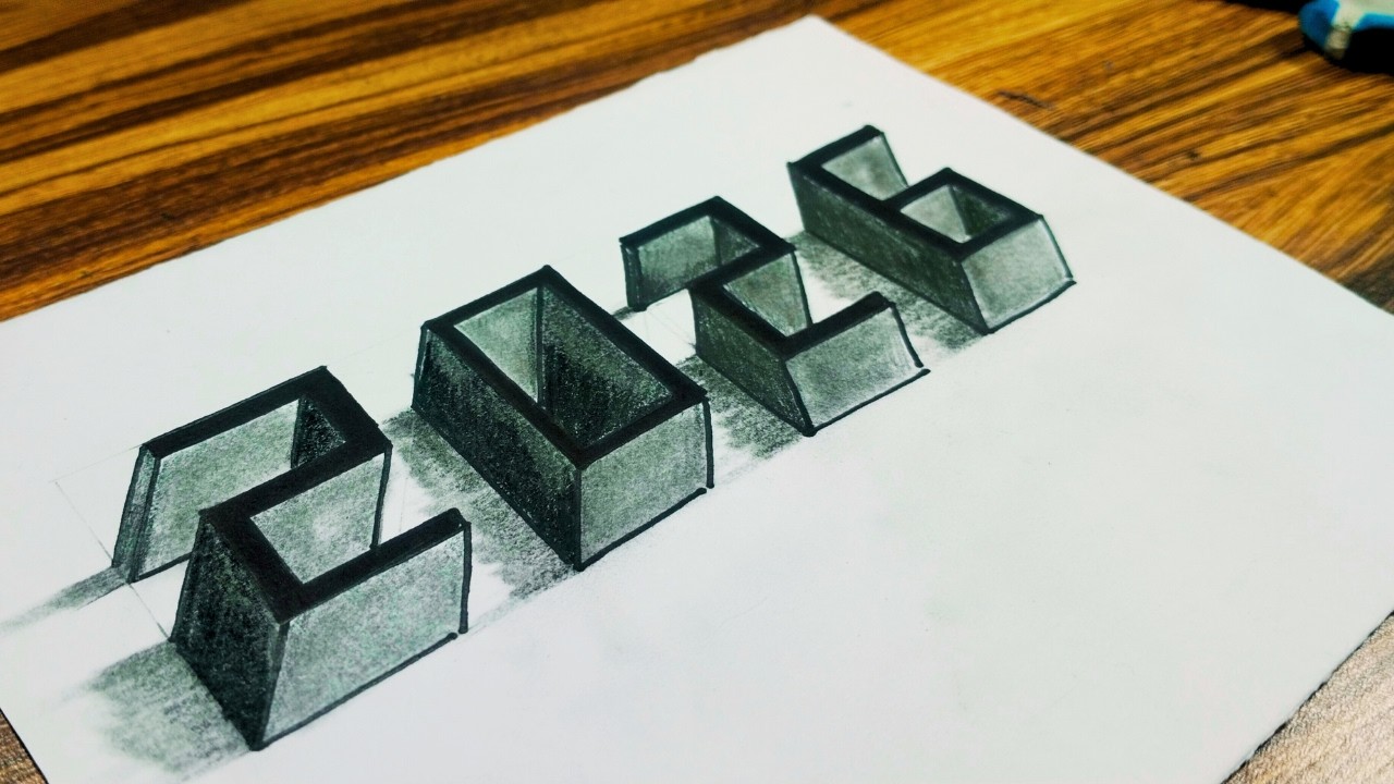 3D 2026 Drawing on paper step by step