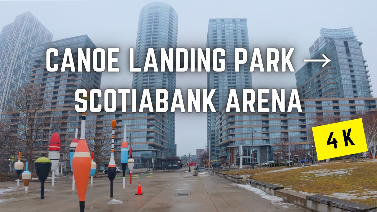 Toronto 🇨🇦 Spring Walk | Canoe Landing Park to Scotiabank Arena via Railway Museum, 4K