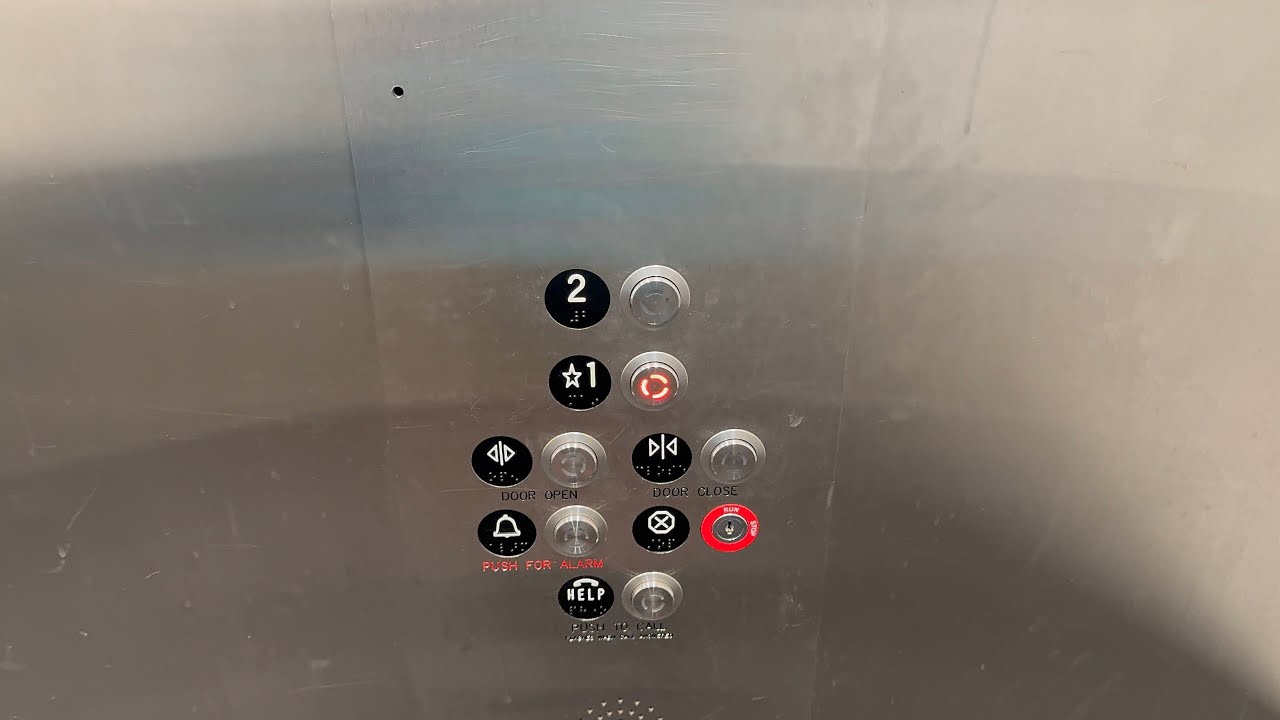 Weird Hydraulic Elevator with ERM at Express Parking Lot 1- BDL Airport- Windsor Locks, CT, USA