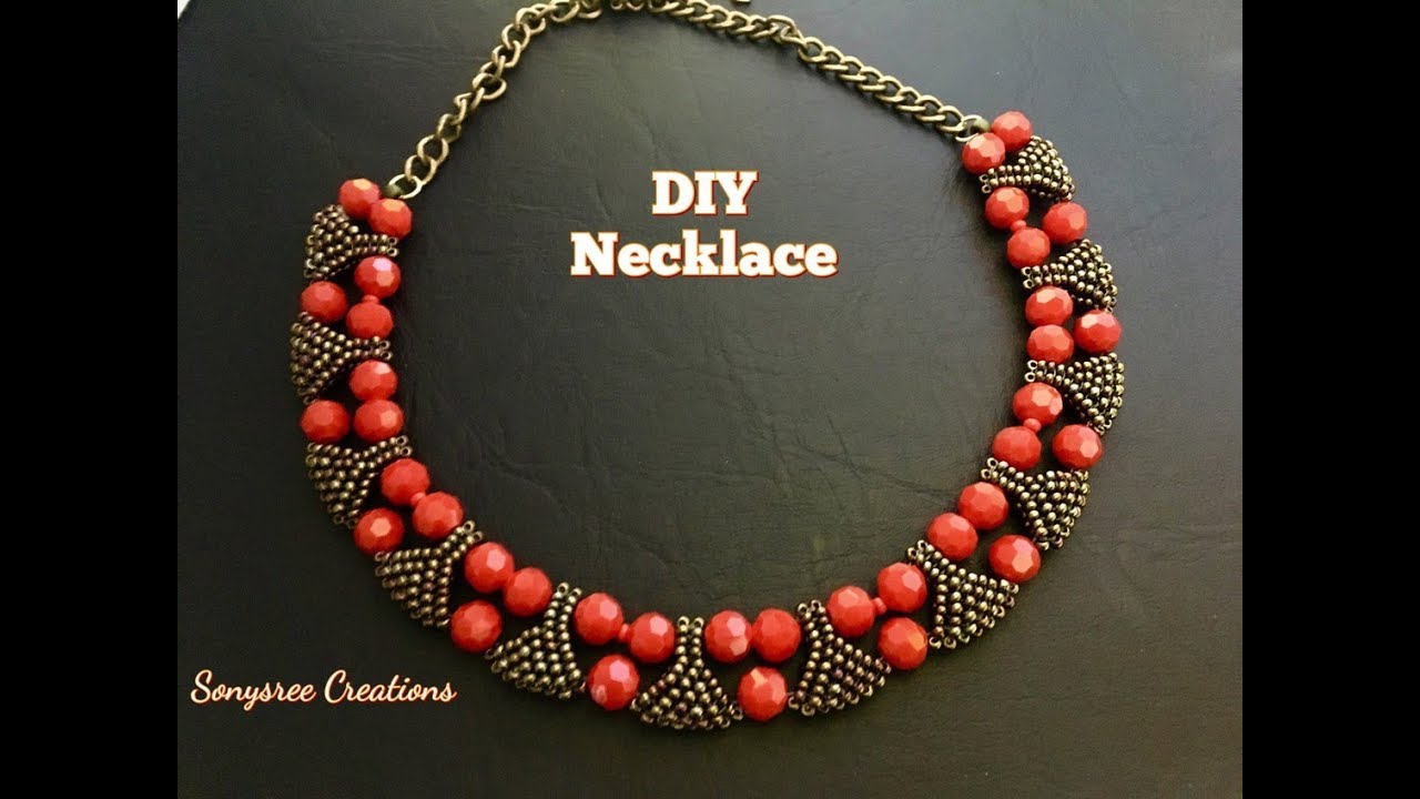 How to Designer Statement Beaded Necklace 👰🏻🏵💞