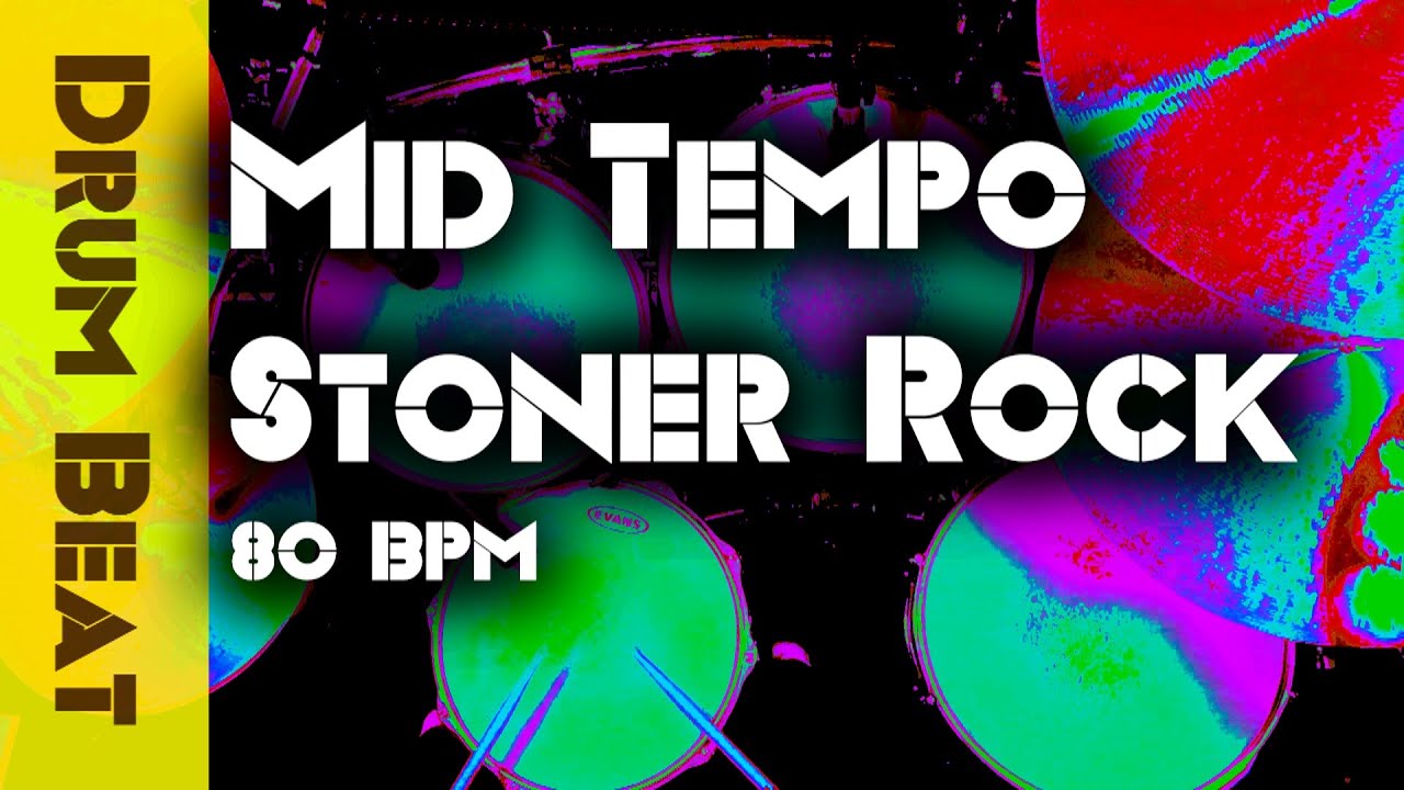 Mid Tempo Stoner Rock Drum Track - 80 BPM