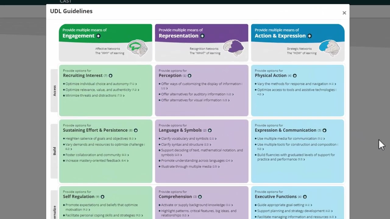 Exploring the Structure of the UDL Guidelines