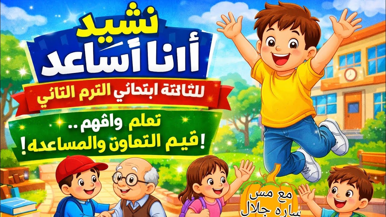 نشيد أنا أساعد للأطفال + شرح وتدريبات على النص | الصفوف الأولى الابتدائي | أوكاتوون|عربى|ترم تاني 