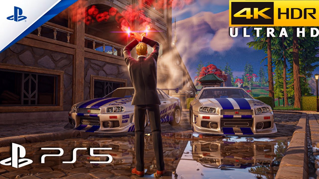 Fortnite (PS5) 4K 60FPS HDR Gameplay | Nissan Skyline R34 (2 Fast 2 Furious)