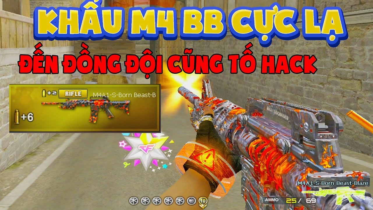 ► Bình luận Đột Kích - Khẩu m4a1 bb có skin độc lạ - Tới đồng đội cũng kêu hack ..