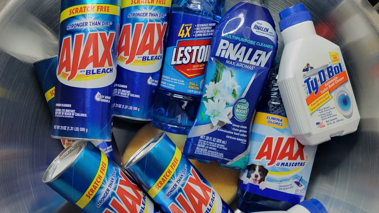 Blue! AJAX, Lestoil, Pinalen, TyDBowl and 5 cans of AJAX Powder!