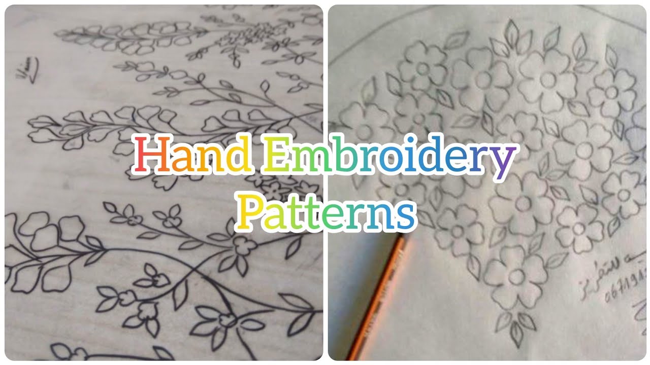 Hand Embroidery Patterns || Embroidery Pencil Drawings || hand embroidery designs