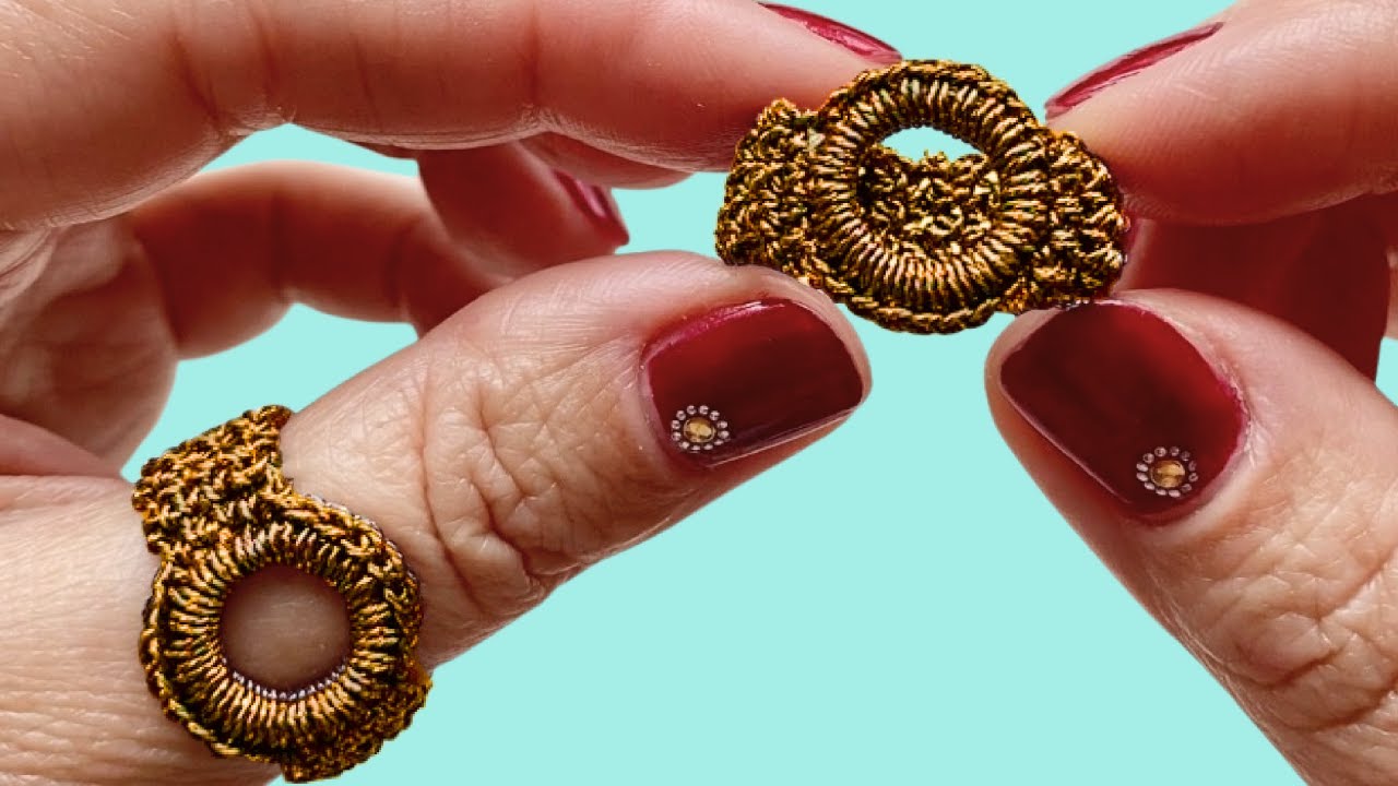  CÓMO SE TEJE UN ANILLO MODERNO Y FACILÍSIMO A CROCHET  EN 5 MINUTOS 
