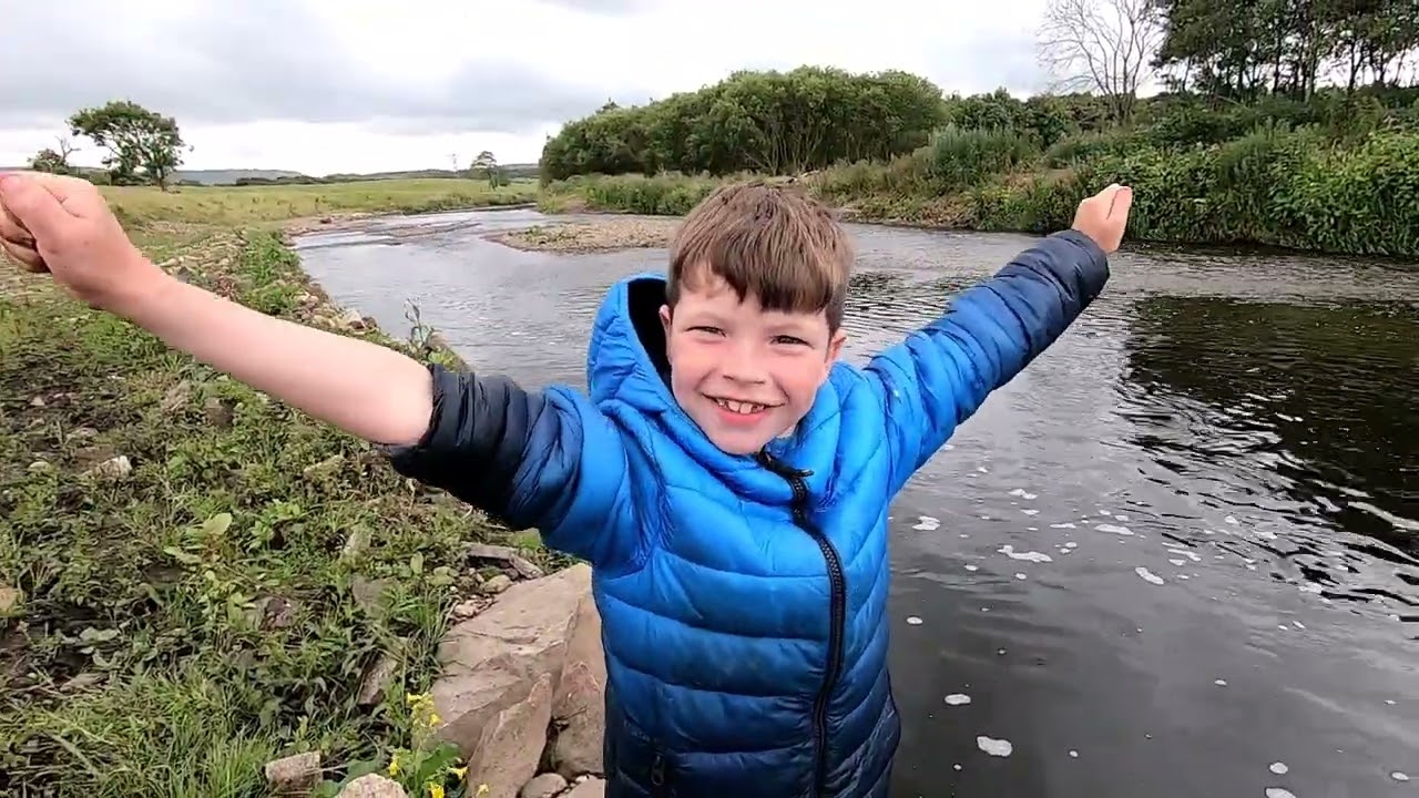 He caught a Huge Grayling #fishing #river #Calder