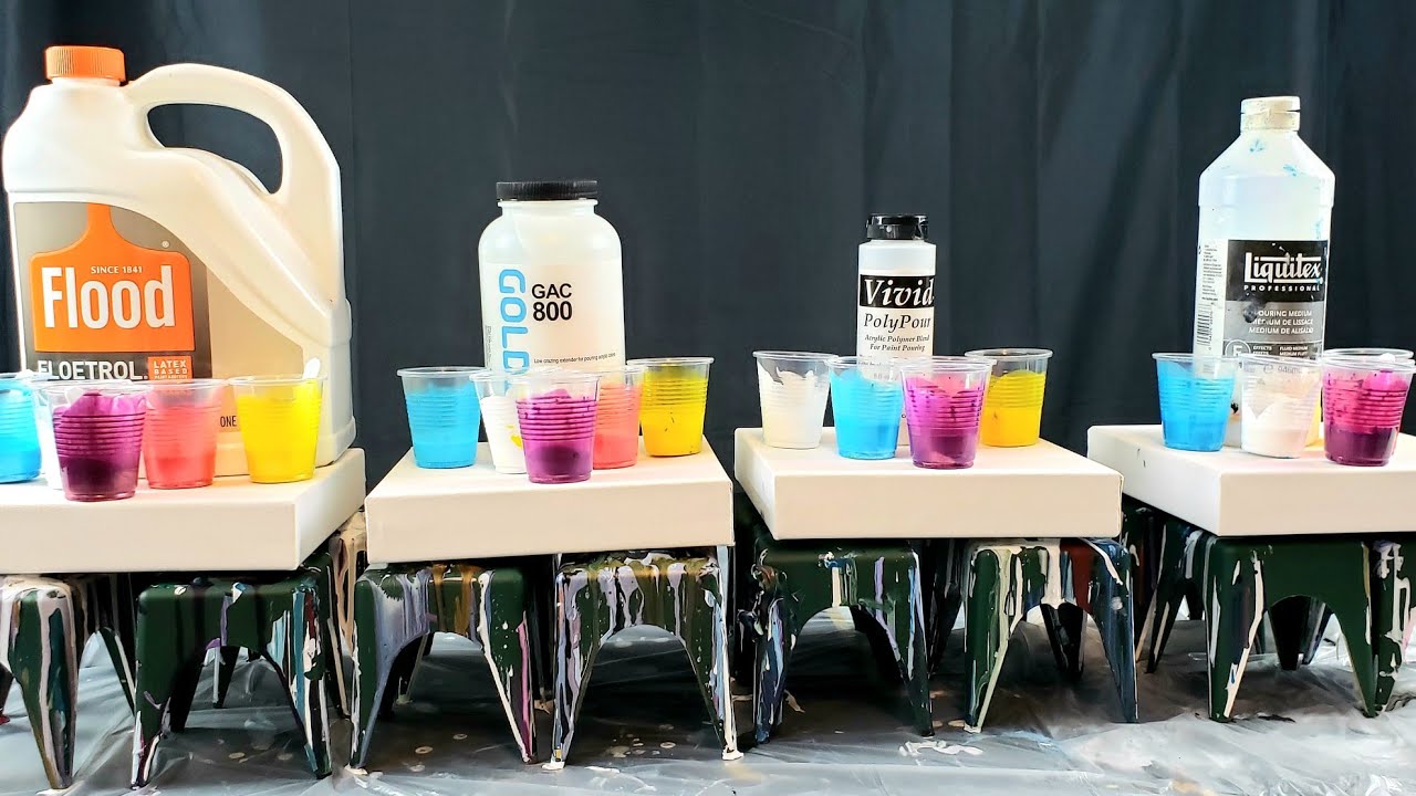 Primary Elements ColourArte Experiment - Using Various Pouring Mediums / Acrylic Pouring / Fluid Art