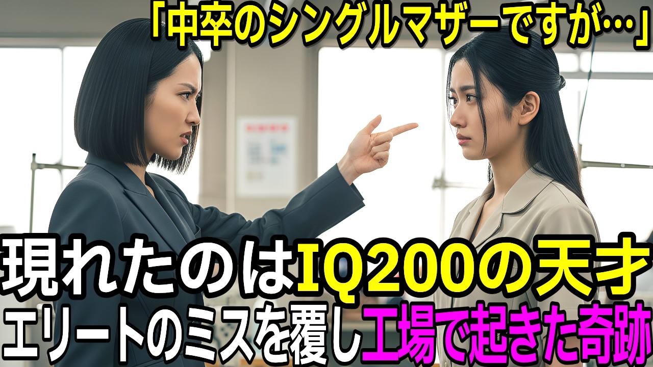 「中卒のシングルマザーですが…」現れたのはIQ200の天才。エリートデザイナーのミスを覆し、工場で1ヶ月後に起きた奇跡！【感動する話】【朗読】