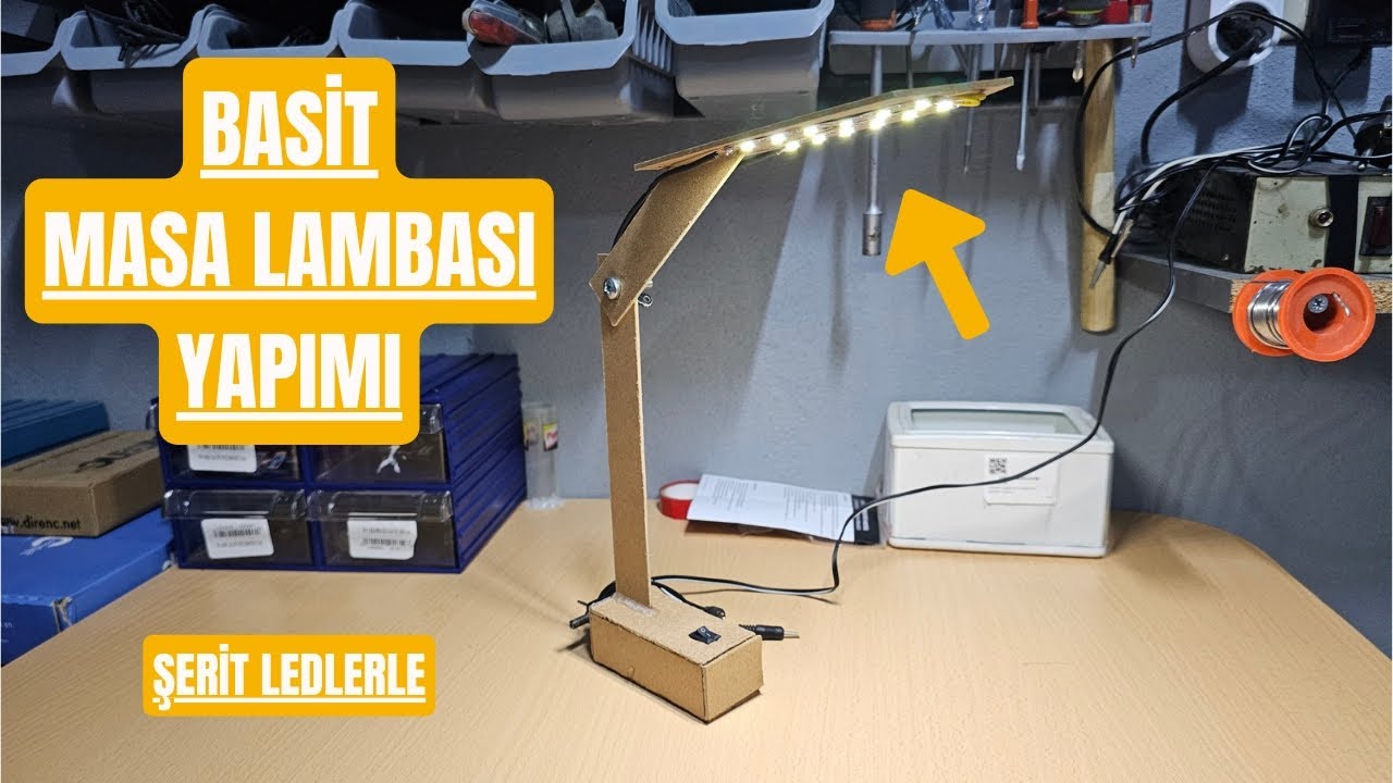 KENDİN YAP | BASİT MASA LAMBASI YAPIMI | ELİMİZDE KALAN MALZEMELERİ DEĞERLENDİRDİK