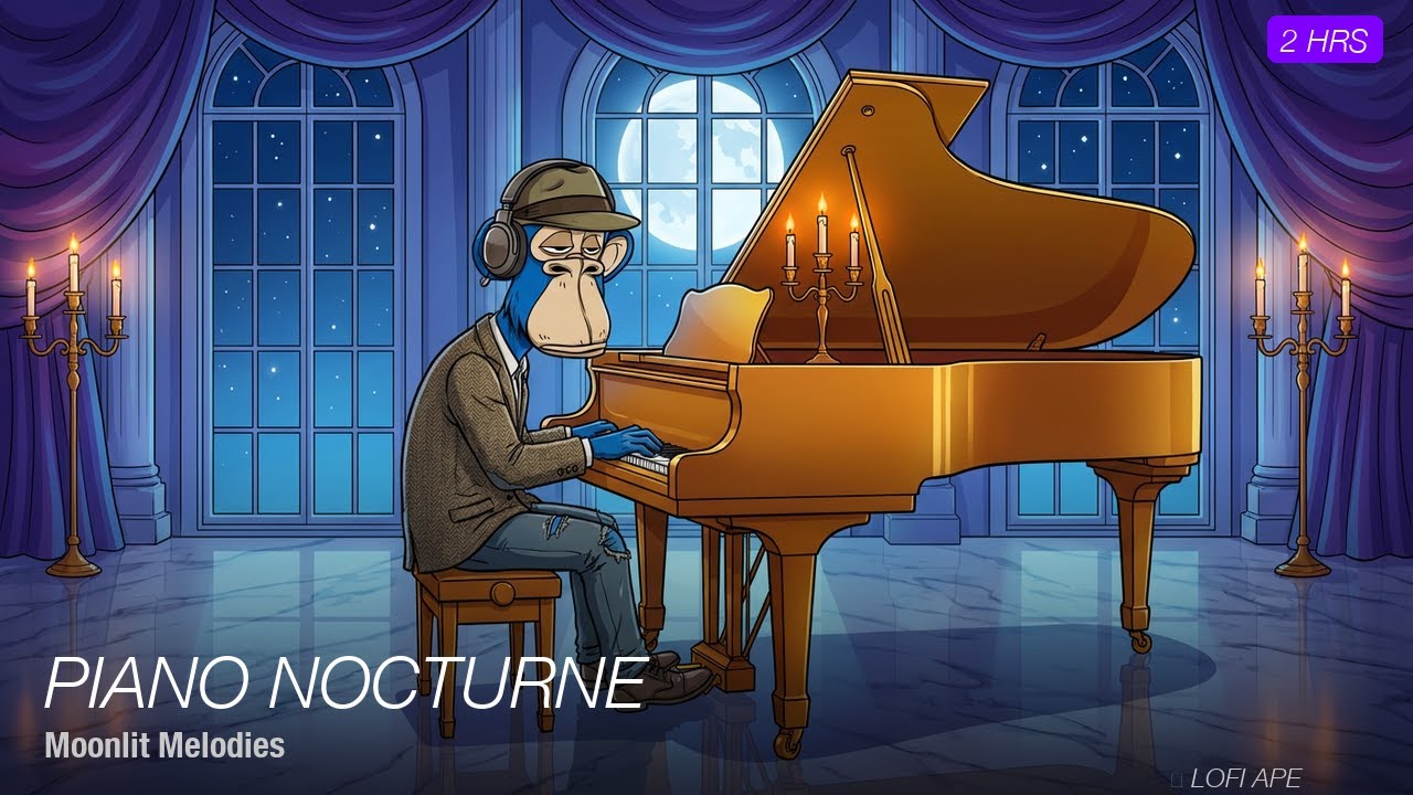 Piano Nocturne 🌙 2 Hours of Gentle Night Piano for Sleep & Study | Lofi Ape