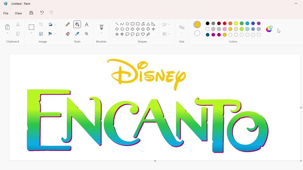How to draw the Encanto logo using MS Paint | How to draw on your computer