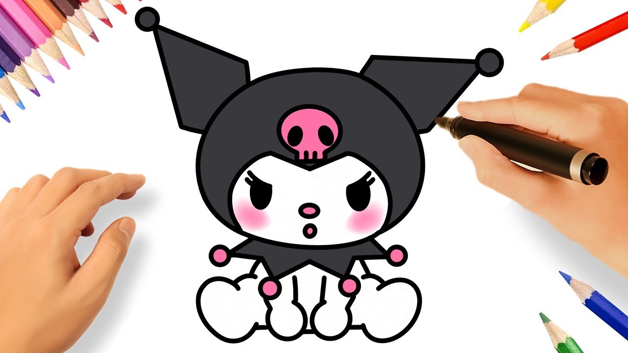 HOW TO DRAW KUROMI EASY 🖤🎀
