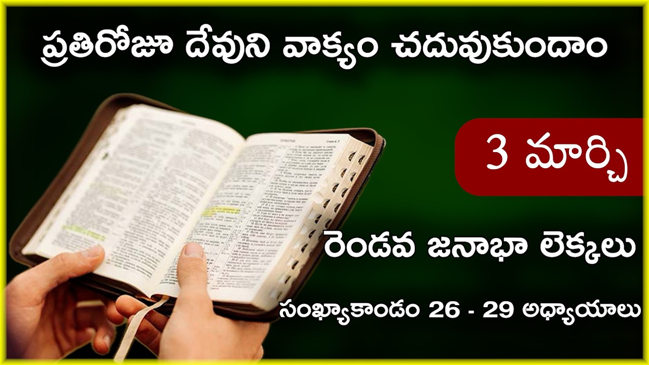 Mar 3 | సంఖ్యాకాండం 26-29 అధ్యాయాలు | రెండవ జనాభా సంఖ్య , కొత్త తరం | Daily Bible Reading 62