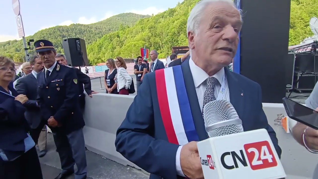 Il sindaco di Tenda Jean-Pierre Vassallo all'inaugurazione del Tunnel di Tenda