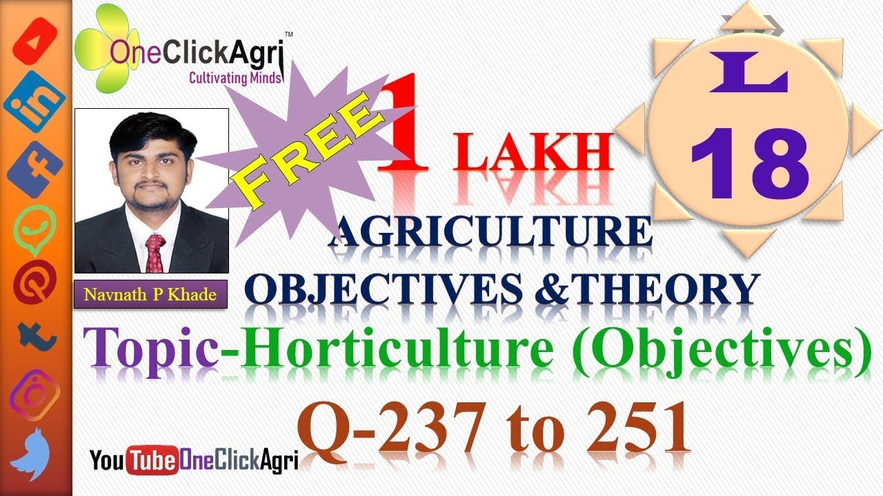 Horticulture Objectives / UPSC/ Agril. MPSC/ IBPS AO/SO/ SRF/ JRF