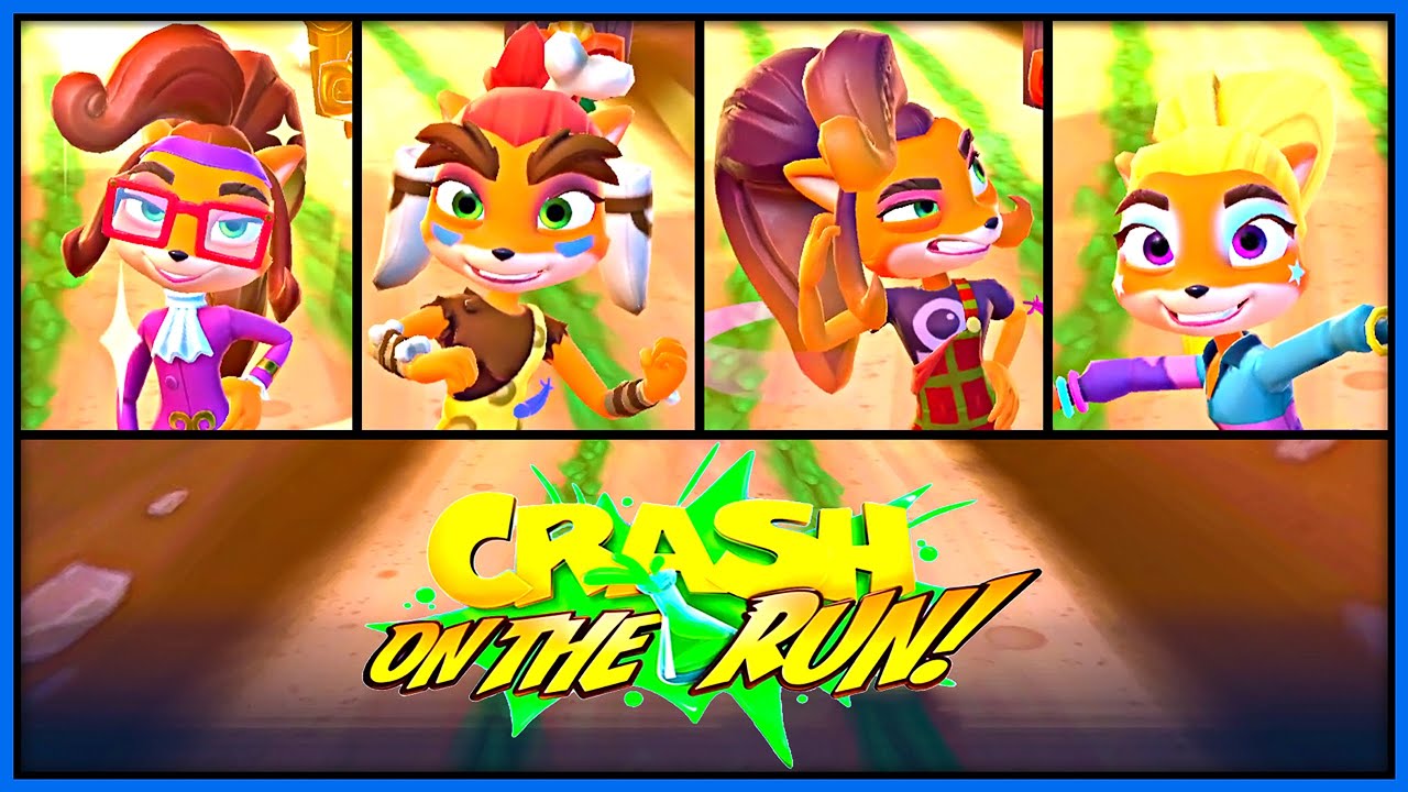 Crash Bandicoot On The Run - All (Coco) Skins With All Animations 4K60FPS