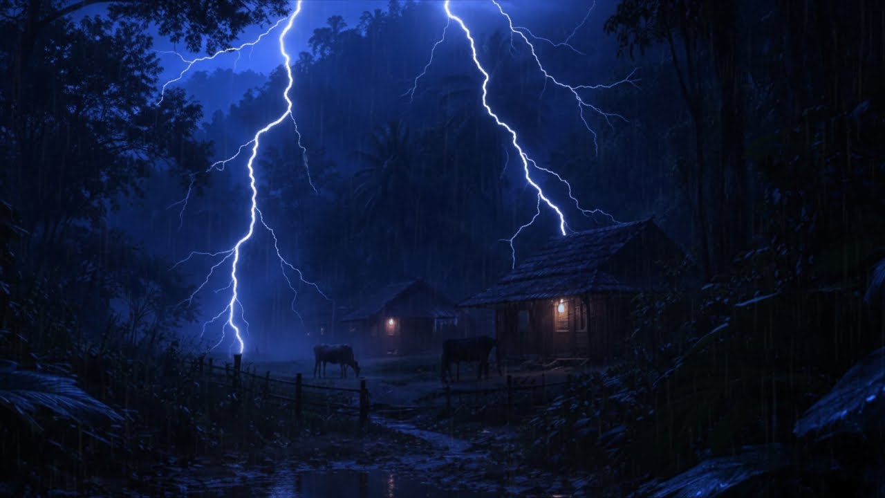 🔴 Sleep Fast with Nature Rain and Incredible Thunderstorm White Noise for Deep Sleep & Stress Relief