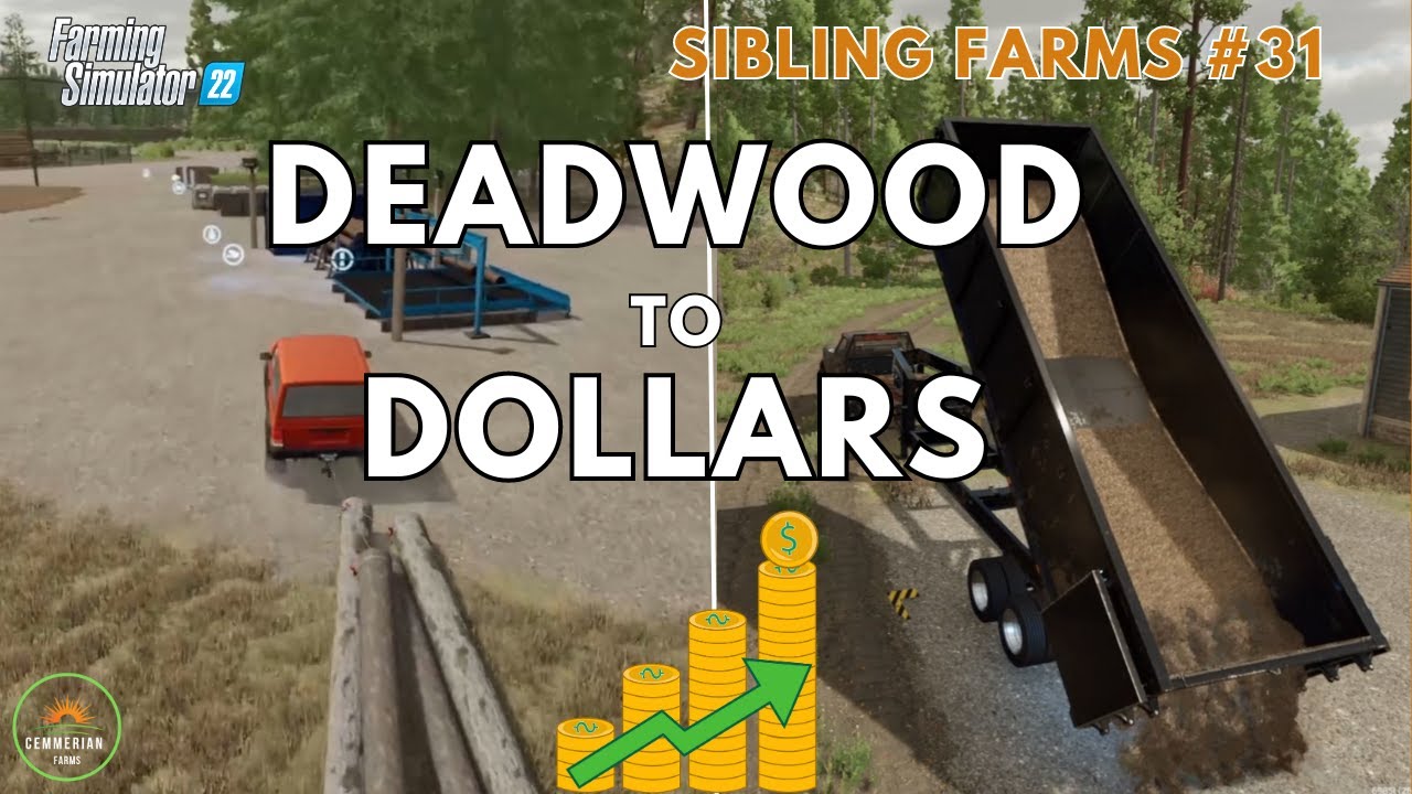 Sibling Farms #31: NEW LAND, TIMBER PLANTATION, STATIONARY WOOD CHIPPER, Deadwood to Dollars #fs22