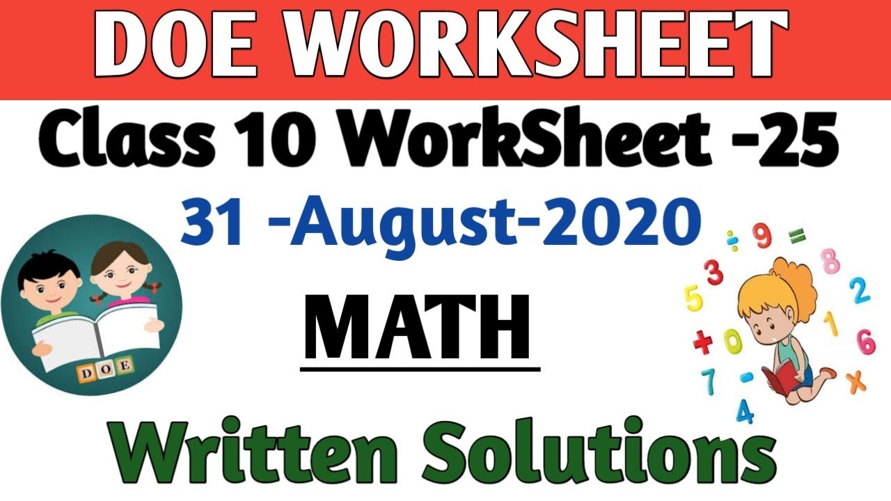 Class 10th Maths Worksheet 25 | Class 10th Worksheet 25 | 10th Maths Worksheet 25 Answer |