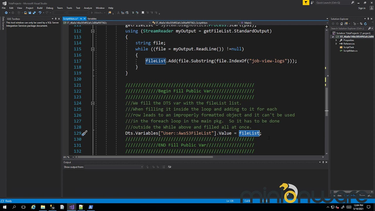 Redirect command line output in SSIS script task