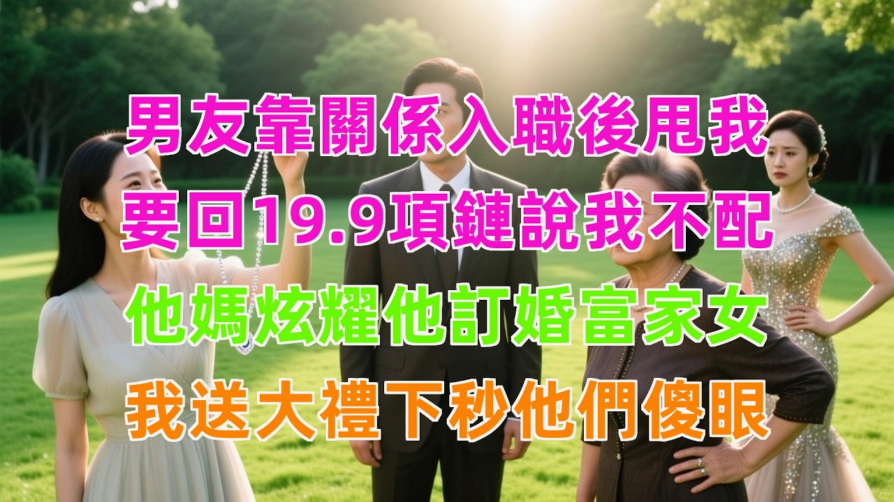 男友靠關係入職後甩我，要回19.9項鏈說我不配，他媽炫耀他訂婚富家女，我送大禮下秒他們傻眼！