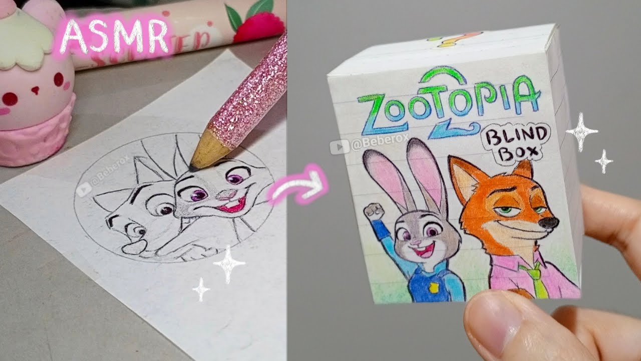 ✨ Paper DIY Blind Box Unboxing 💖 ZOOTOPIA 2 Nick & Judy 🦊🐰 | ASMR | Drawing 