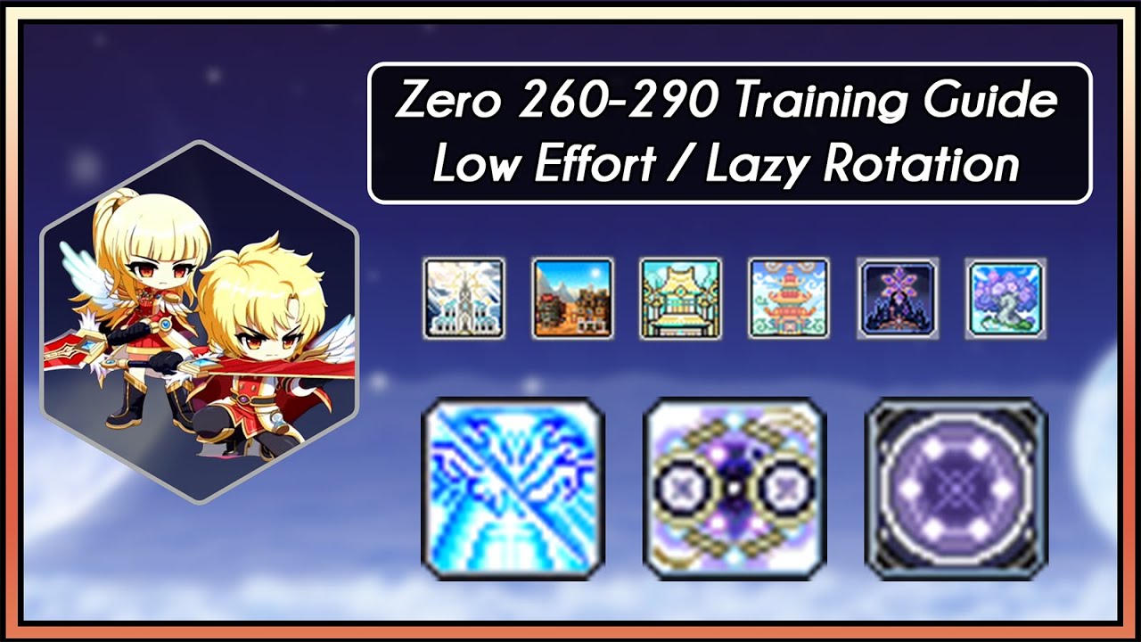 Maplestory Zero 260 - 290 Training Guide | Low Effort/Lazy Rotation