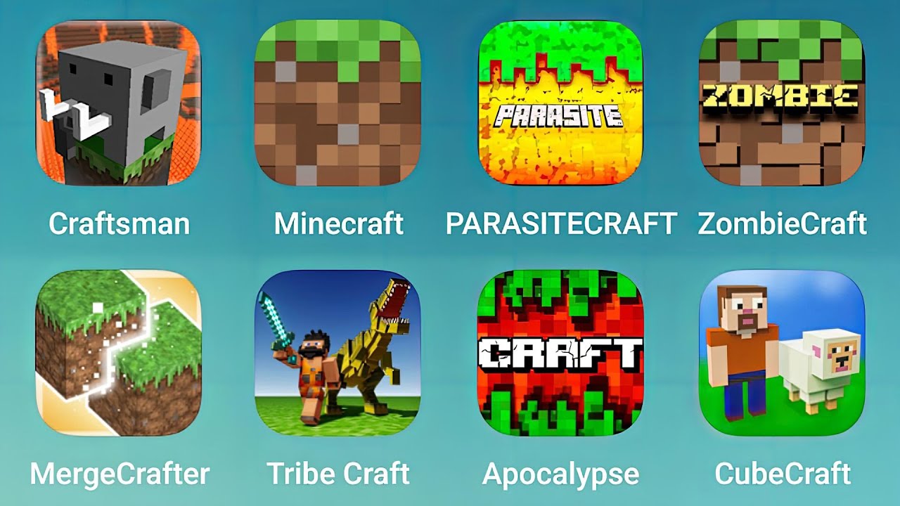 Craftsman, Minecraft, ParasiteCraft, Zombie Craft, MergeCrafter, Tribe Craft, Apocalypse, CubeCraft