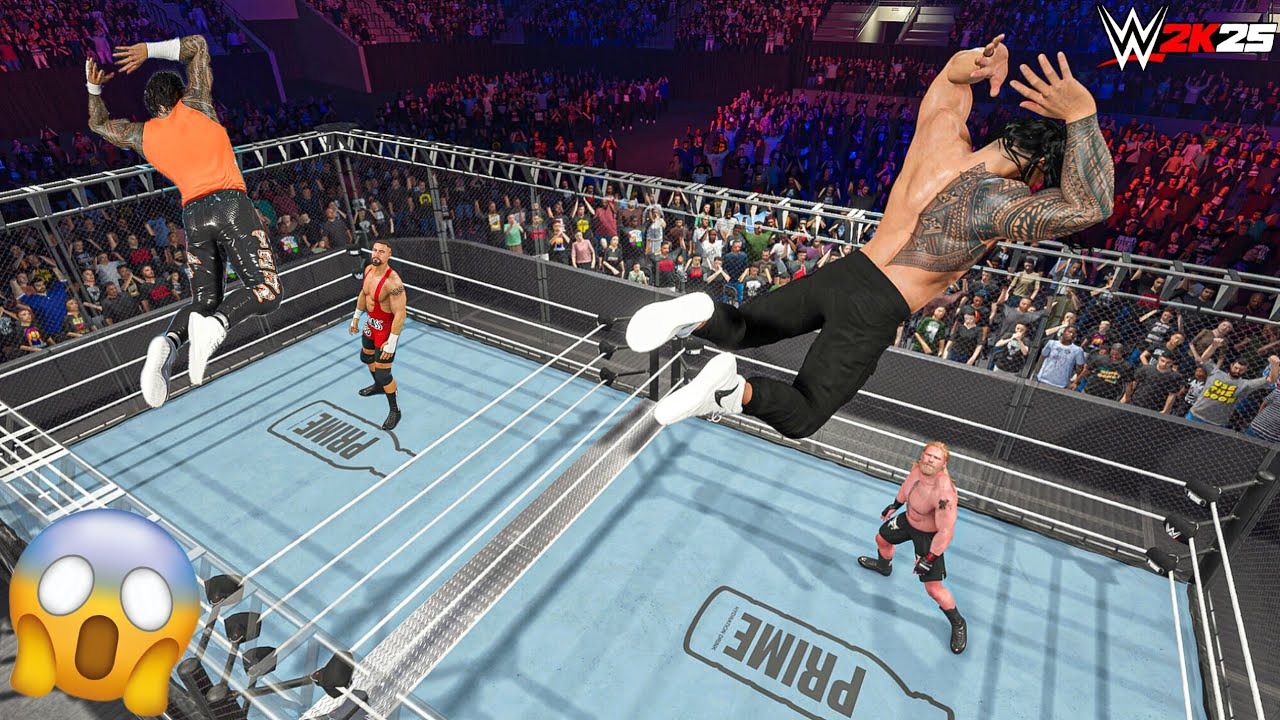 Команда Романа Рейнса против команды Брока Леснара на Survivor Series WarGames — геймплей WWE 2K25