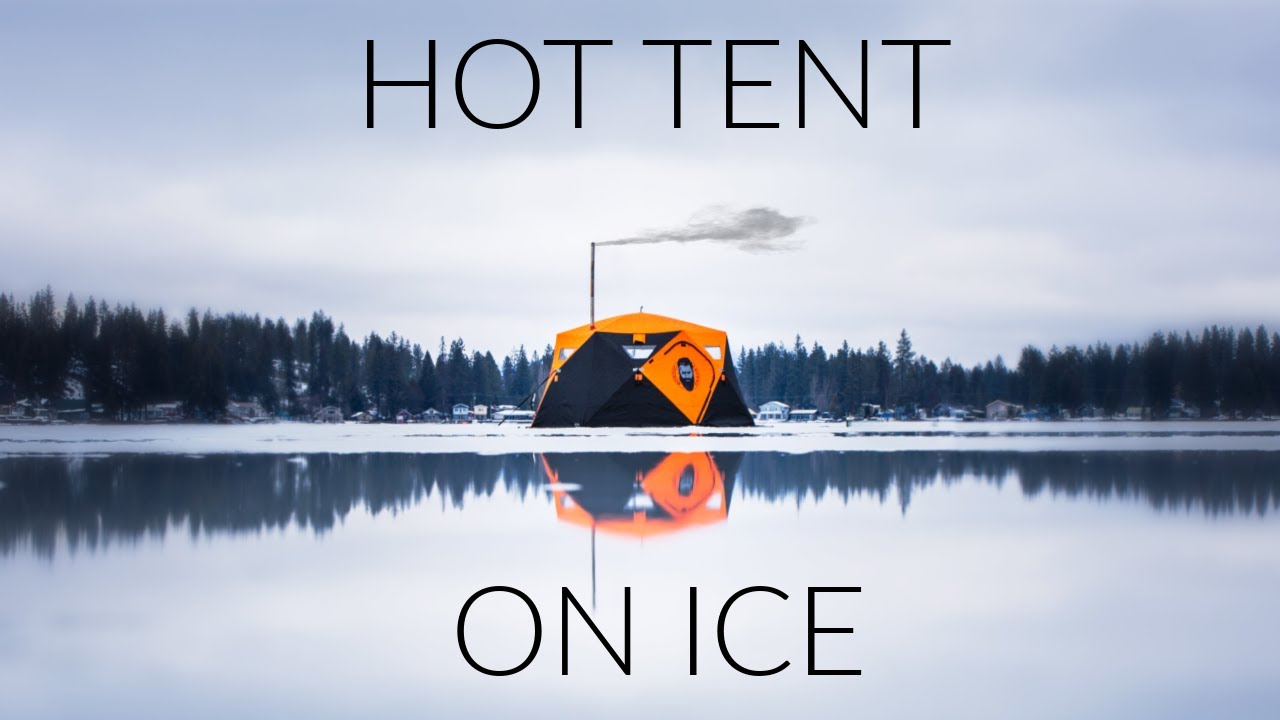 Hot Tent On Frozen Lake Using The BEST Insulated Ice Shelter