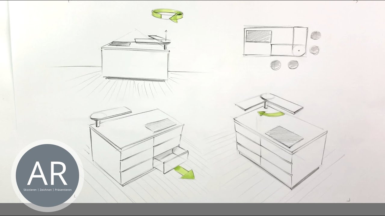 K&uuml;chenplanung 6 / 8 Workshops f&uuml;r K&uuml;chenplaner und Designer. K&uuml;chen in Perspektive zeichnen lernen