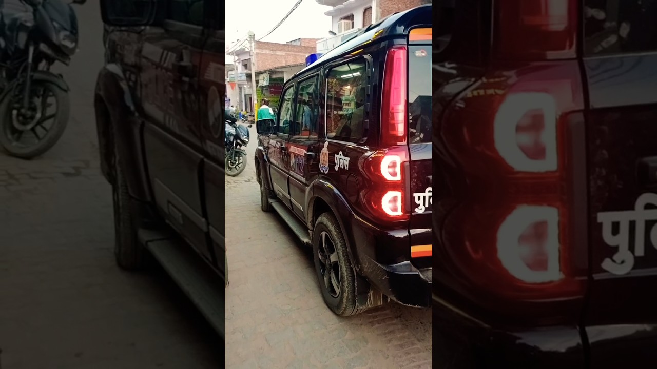 black Scorpio attitude up police #police #uppolice #status #shorts #viral #video #song #punjabisong