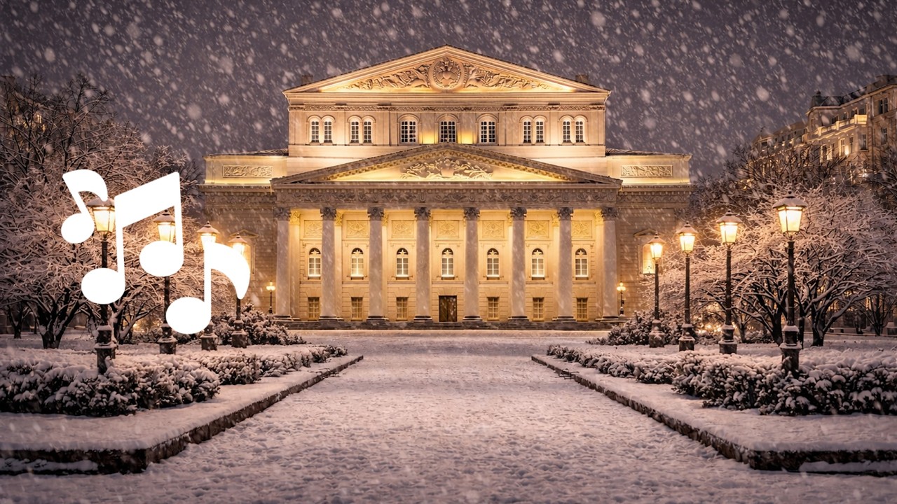 Classical Orchestral Music 4 Hours ❄️ Winter Night Theatre in Snow