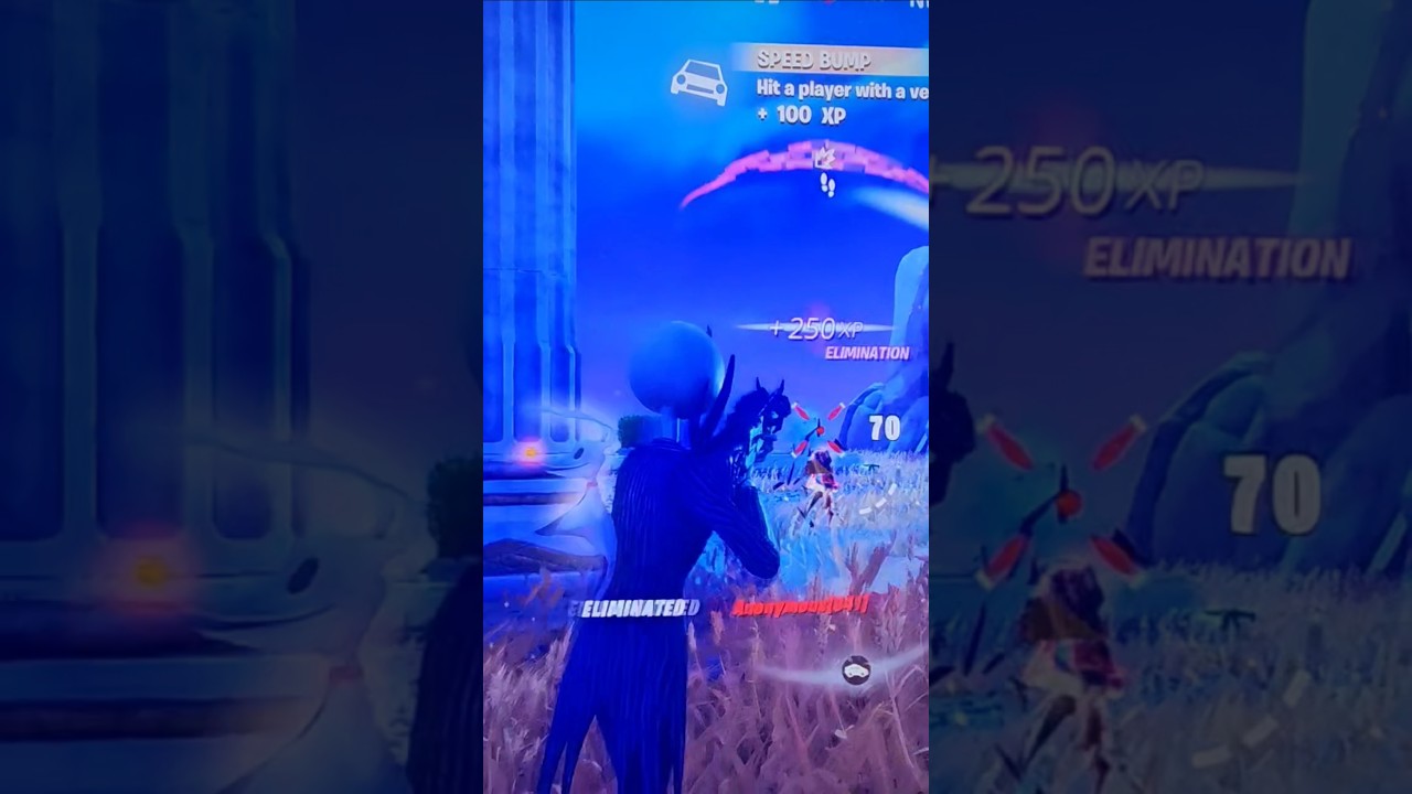 Another easy elimination with the wood stake shotgu in Fortnite. 