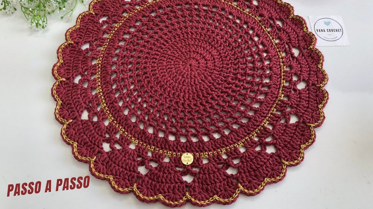 Sousplat Ágape | JOGO AMERICANO de crochê para MESA POSTA | Passo a passo |Crochet Tutorial