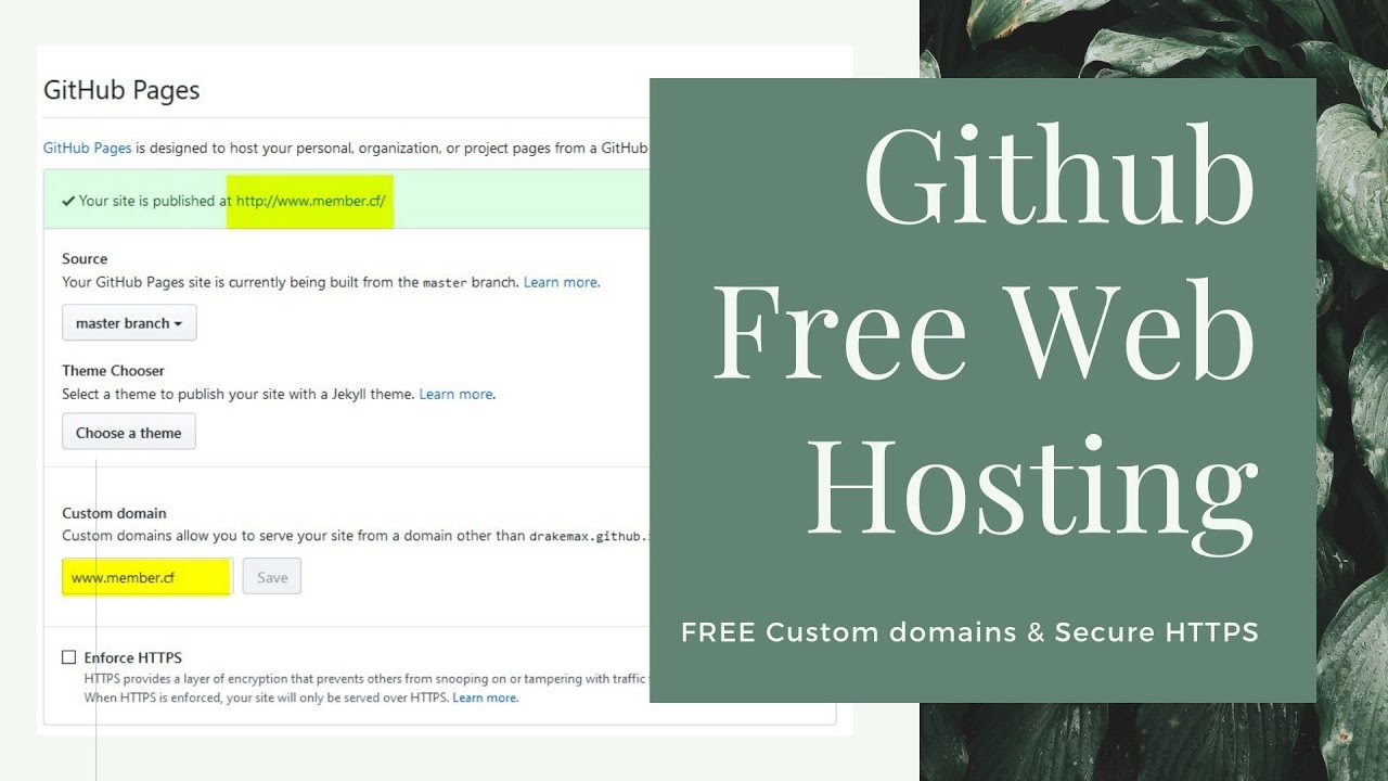 Github Free Web Hosting Free Custom Domain,CDN,SSL
