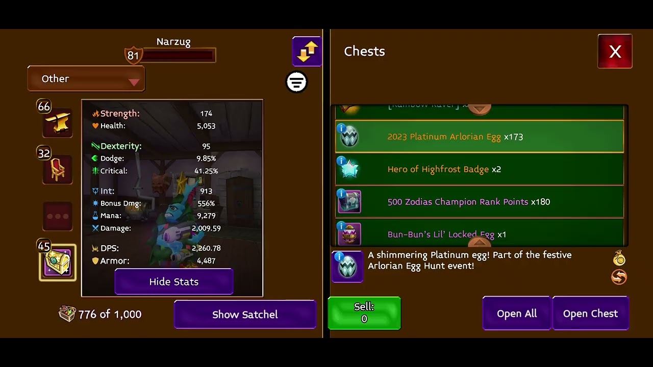 Arcane Legends - opening 300 plat eggs